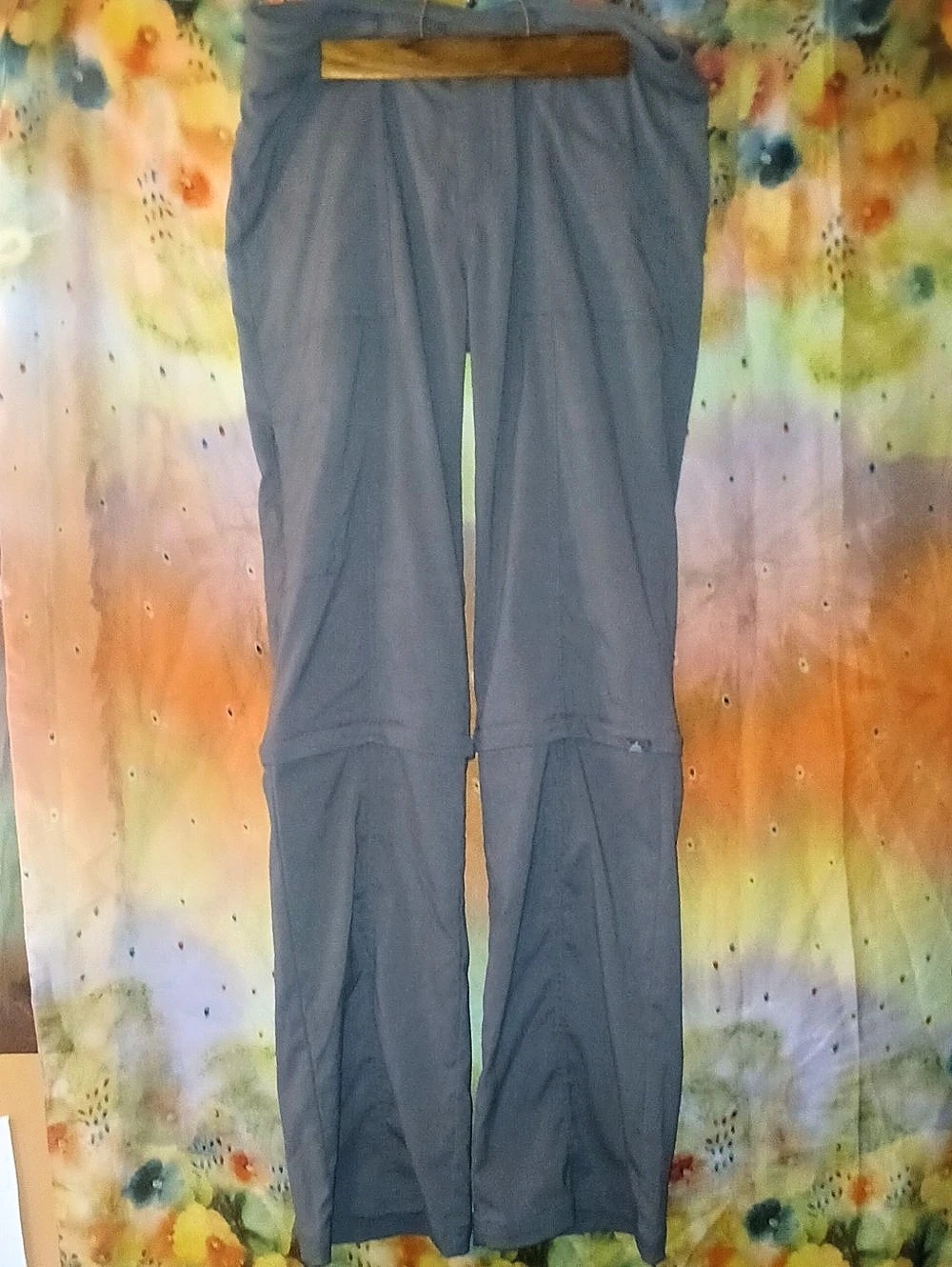 prAna Stretch Zion Convertible Pants Gray Straight-Leg